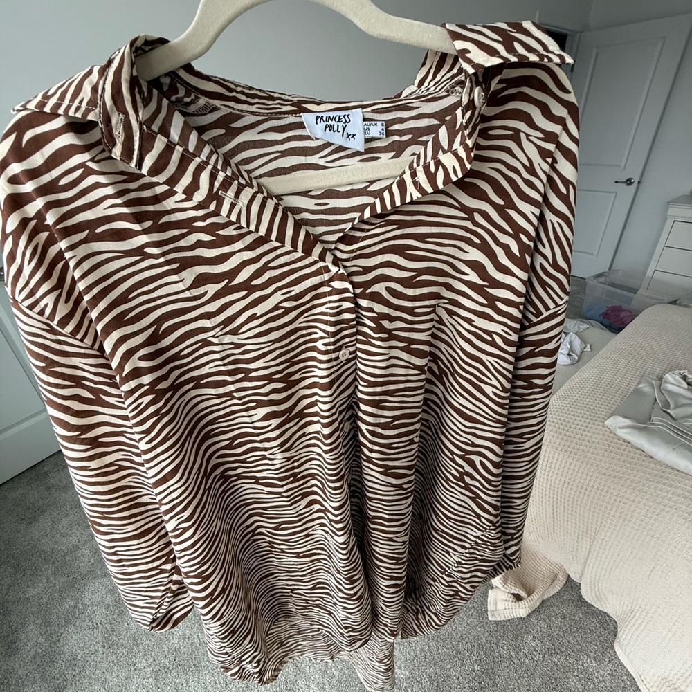 Princess Polly Brown Zebra Print Mini Dress